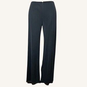 Vivienne Tam Black Mesh Zip Front Pants Flare Size 0 XS Designer Grunge Y2K Edgy